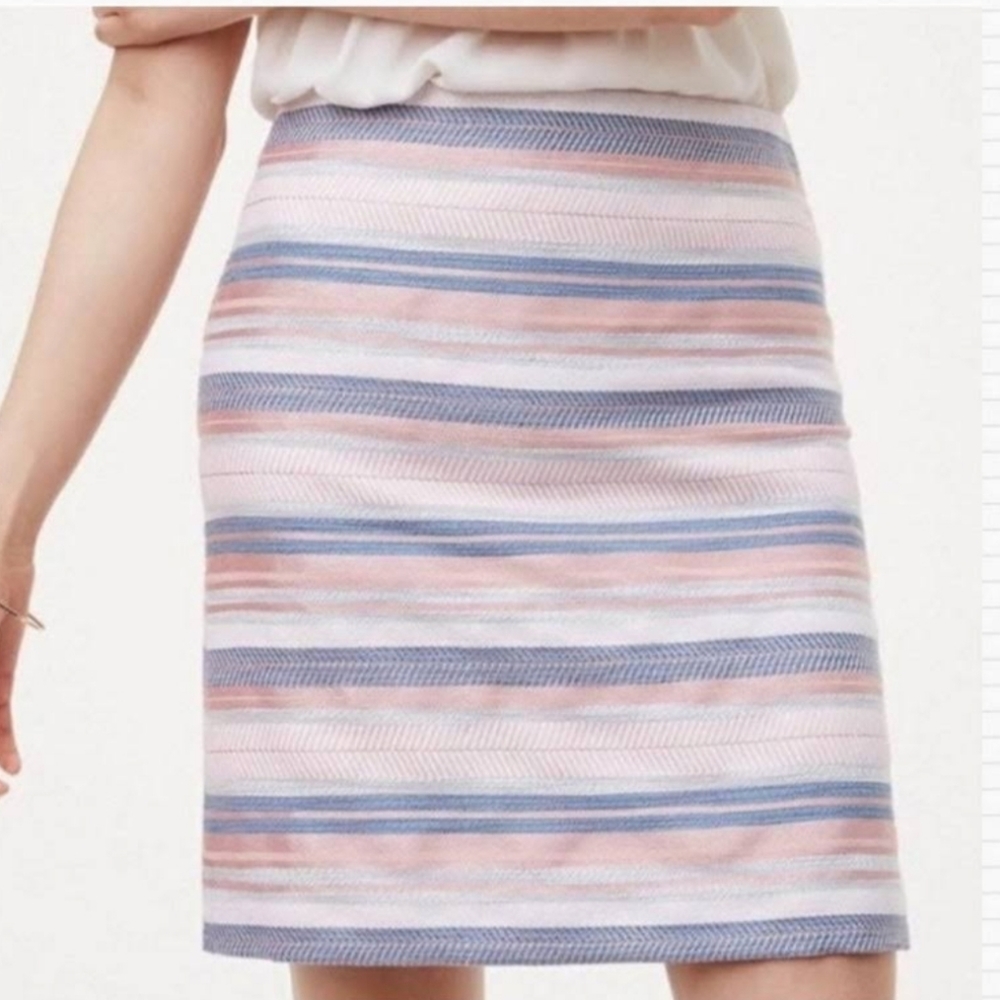 Loft Metallic Striped Pencil Skirt NWT